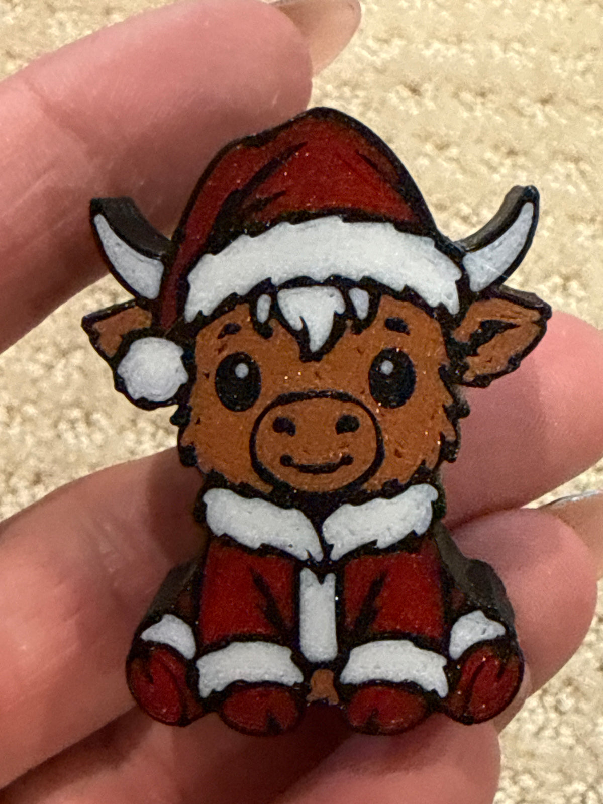 Straw Huggies CHRISTMAS HIGHLAND COW