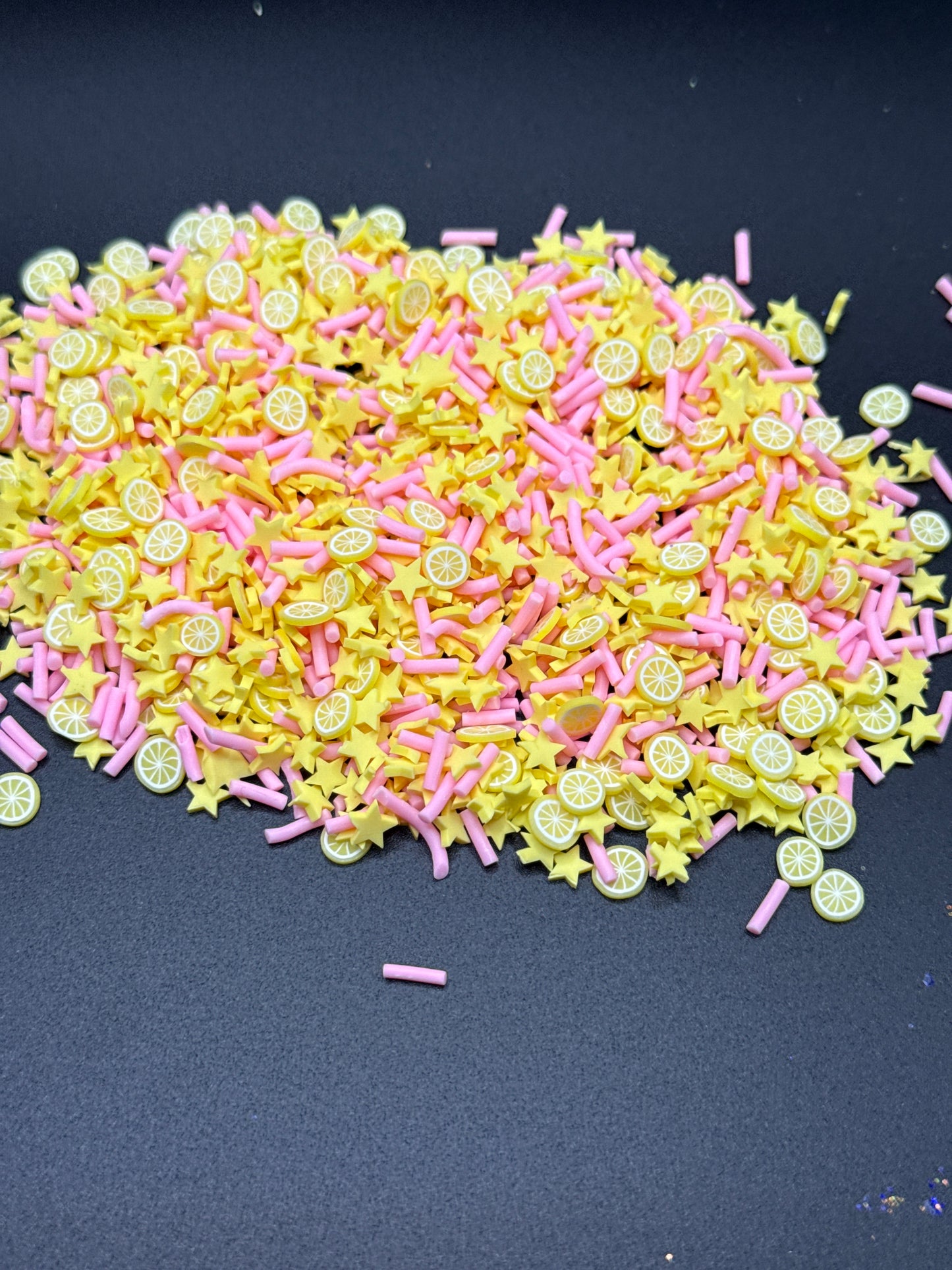 #16 lemons with stars and pink sparkles