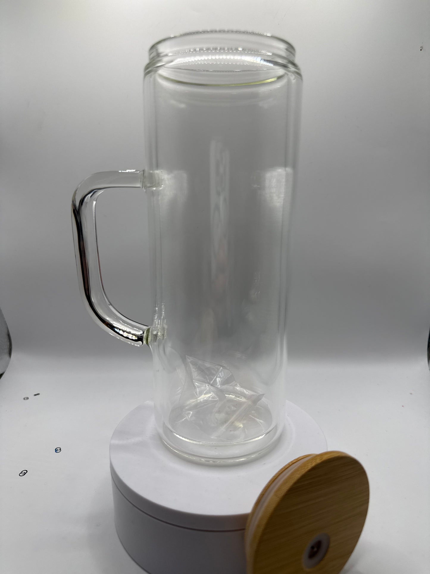 25oz Glass Snow Globe Cup with Handle (NO LAVA)