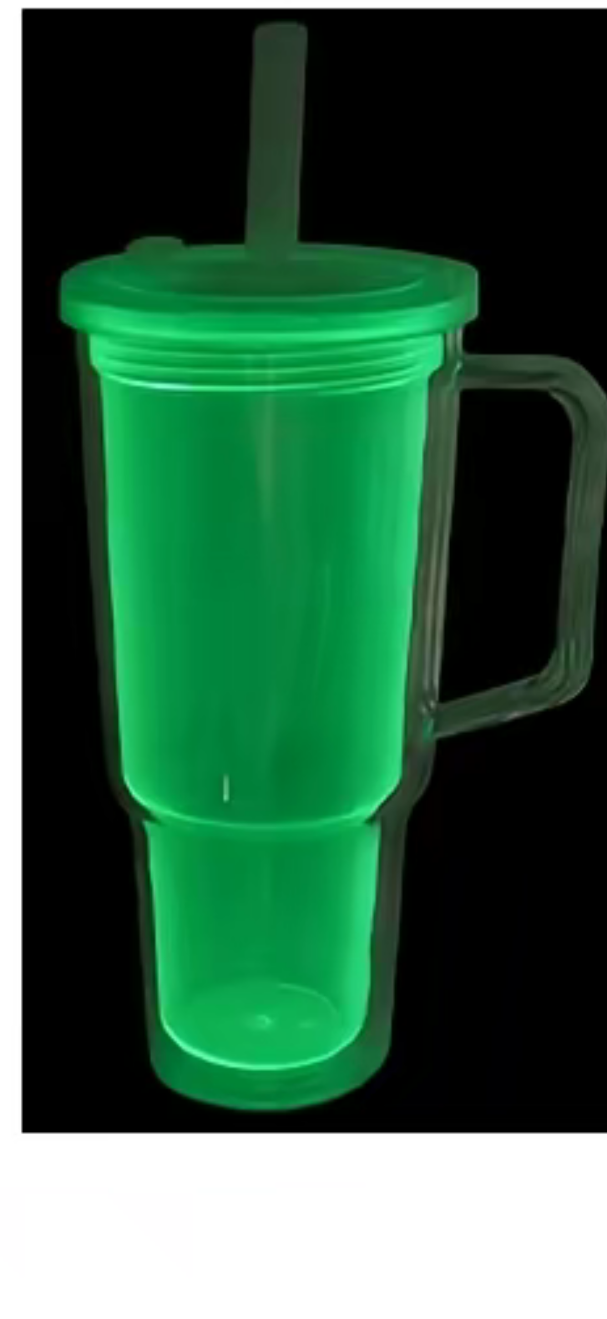 30oz ACRYLIC SNOW GLOBE TUMBLR GLOWS GREEN