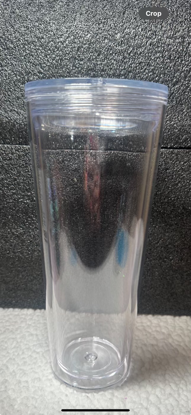 24oz Acrylic Snow Globe Tumbler with Clear Lid