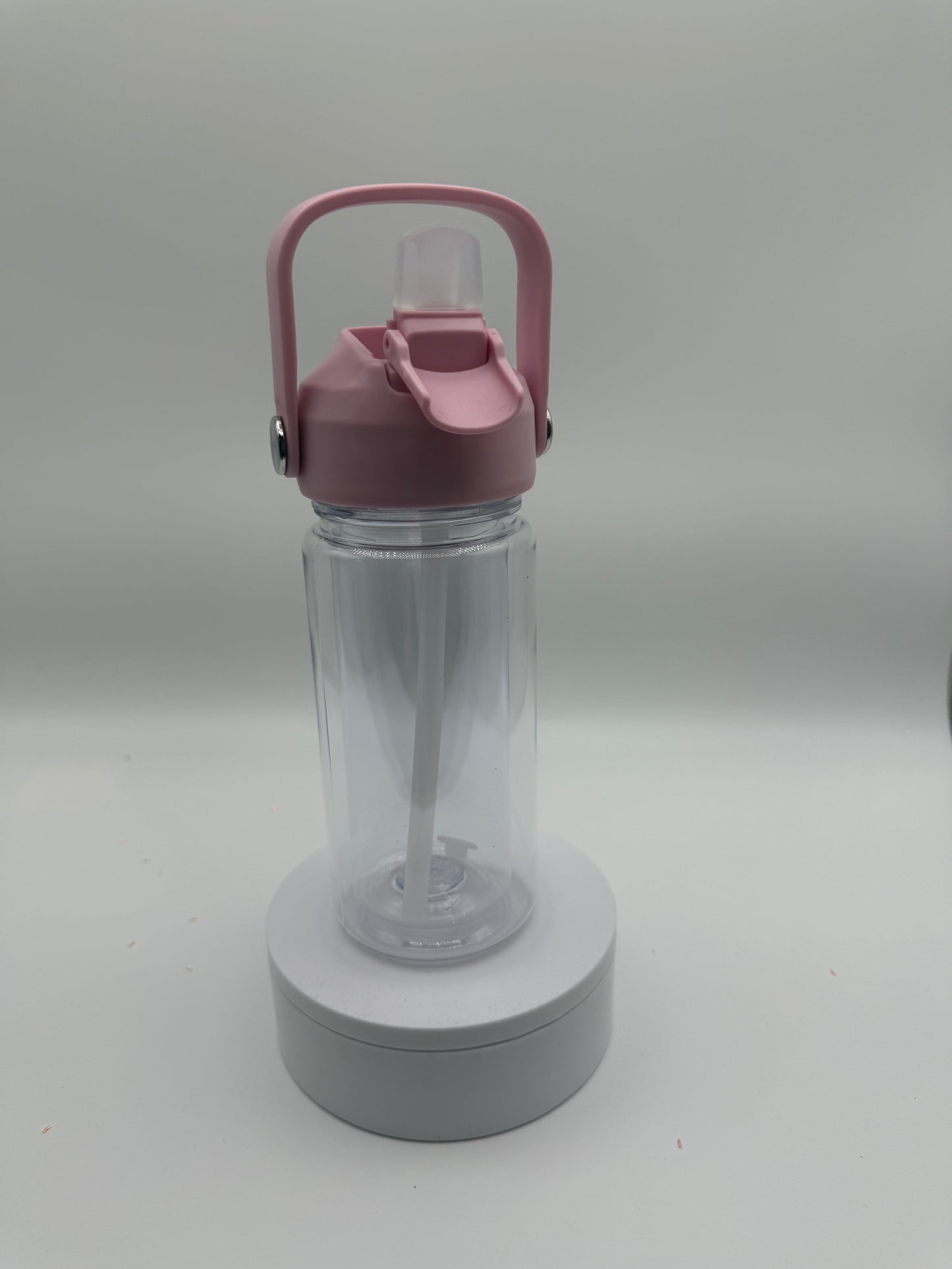 Kids sports bottle with a handle SNOW GLOBE PINK