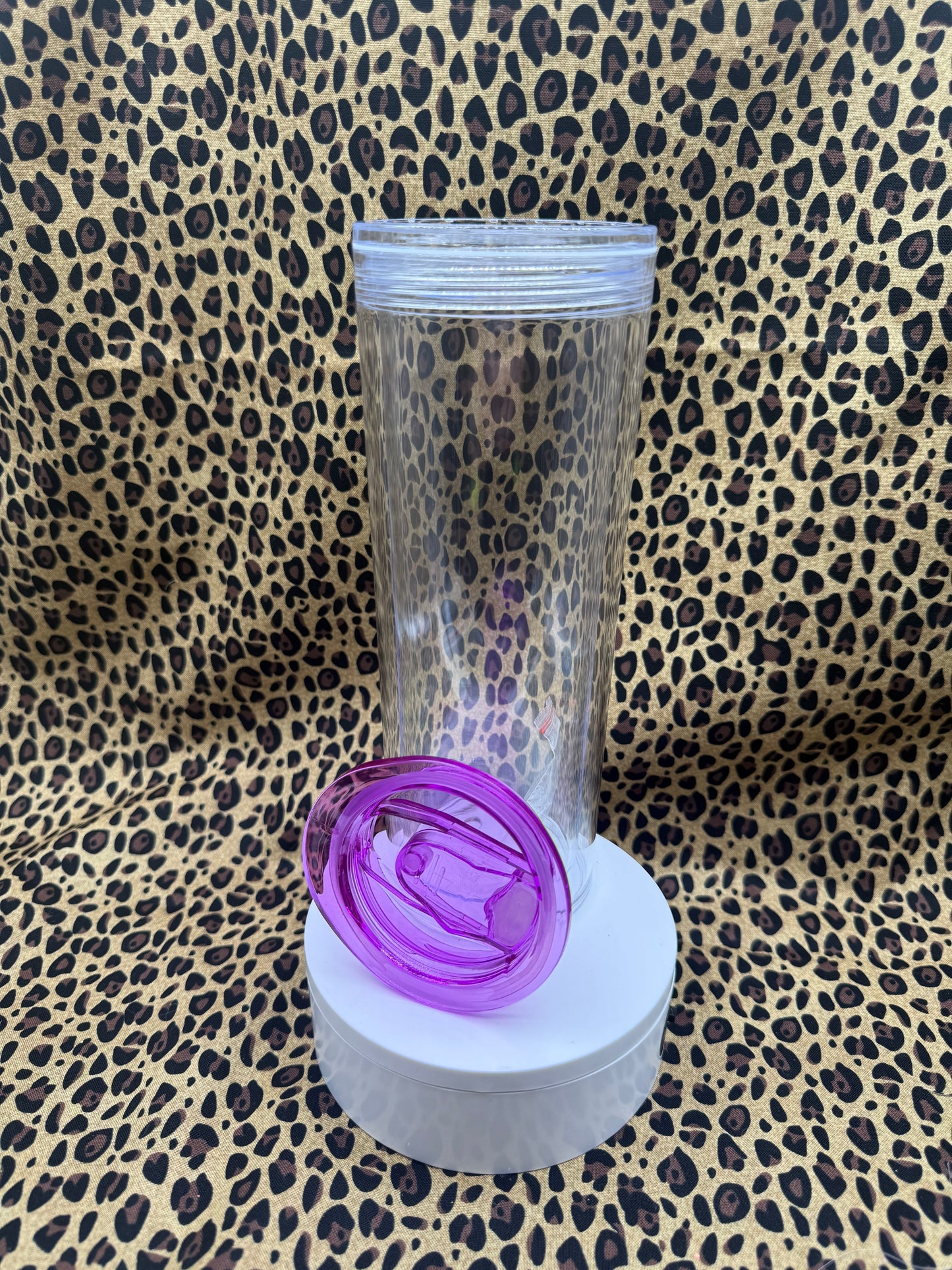 20oz PURPLE LID ACRYLIC SNOW GLOBE