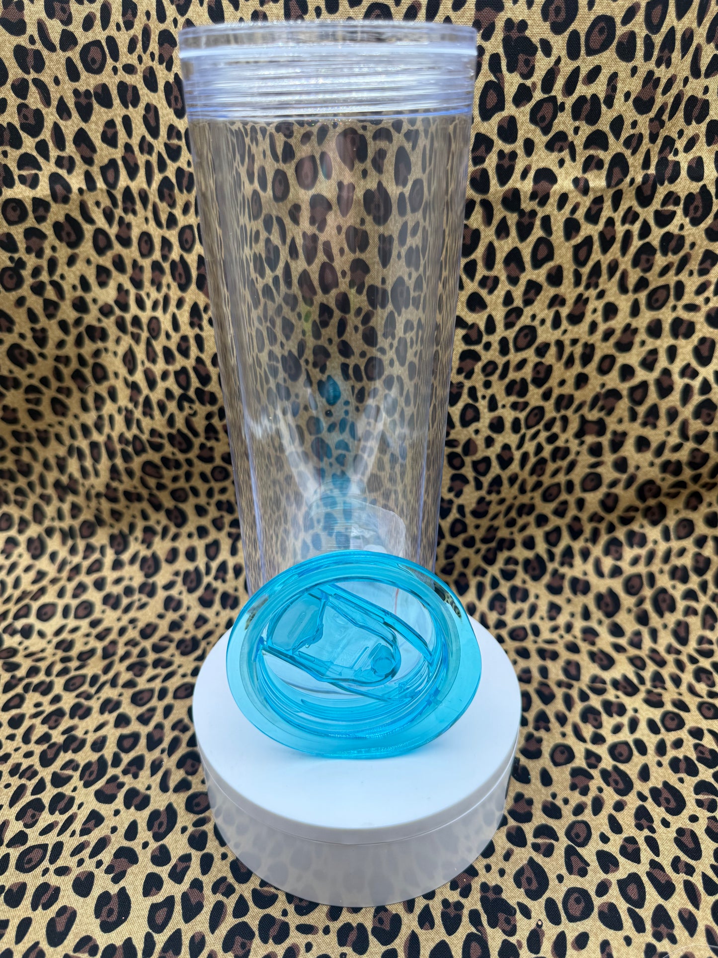 20oz BLUE LID ACRYLIC SNOW GLOBE
