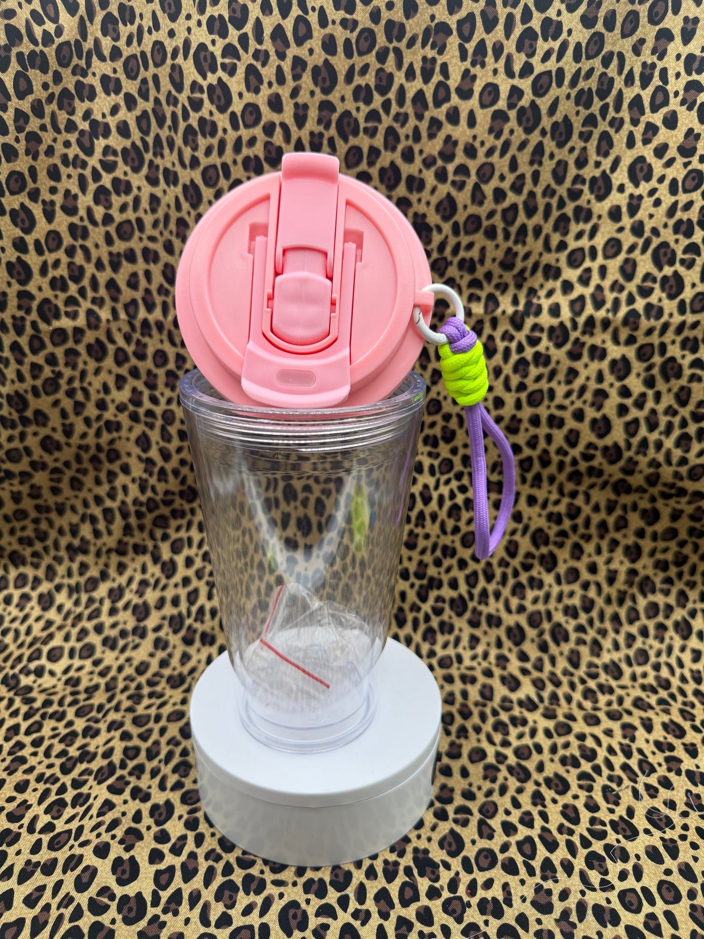 16oz MUG PINK ACRYLIC SNOW GLOBE