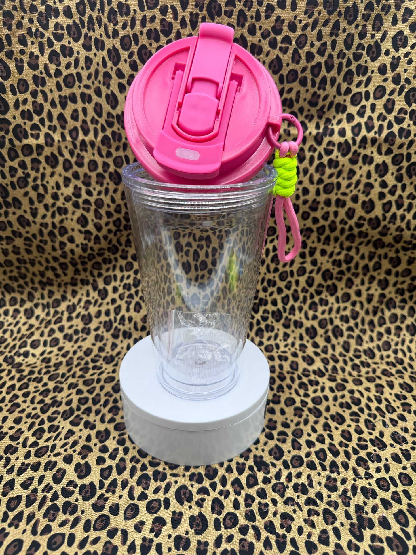16oz MUG PINK ACRYLIC SNOW GLOBE