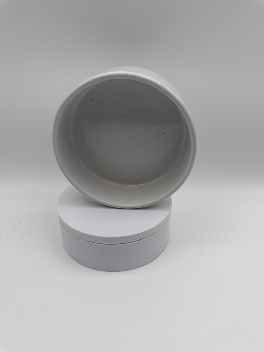 White porcelain pet bowls