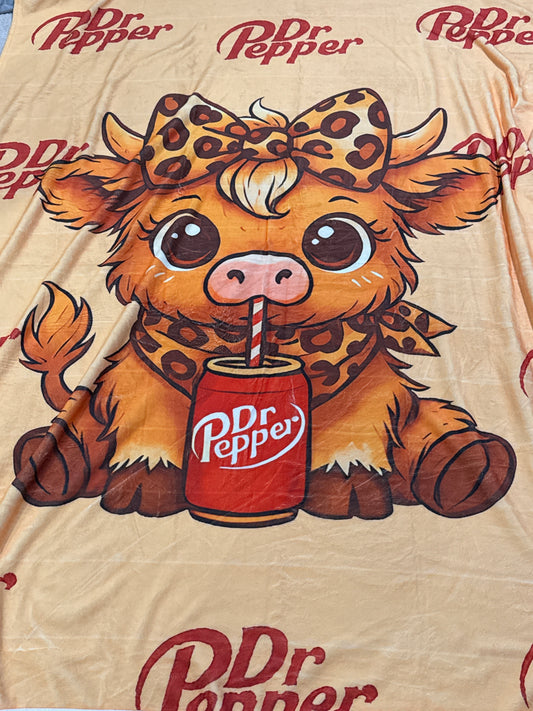 #8 HIGHLAND COW DR PEPPER THROW BLANKET