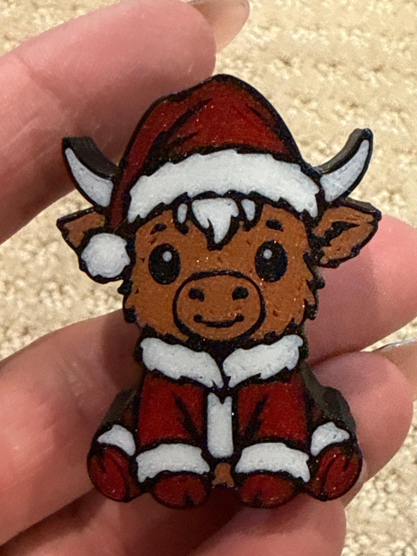 Straw Huggies CHRISTMAS HIGHLAND COW