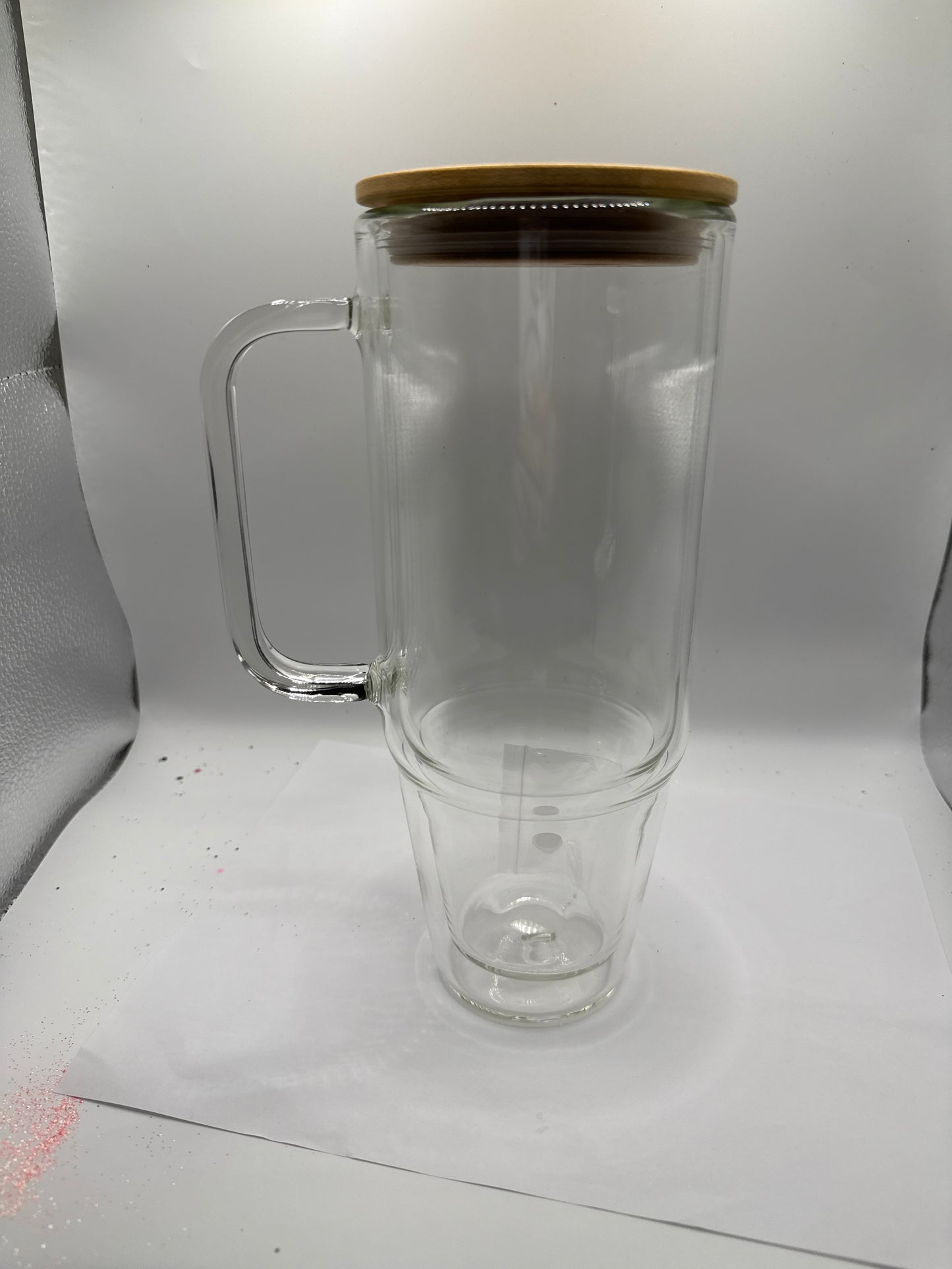 40 ounce glass Tumbler snow globe