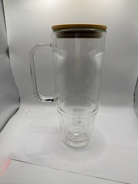 40 ounce glass Tumbler snow globe