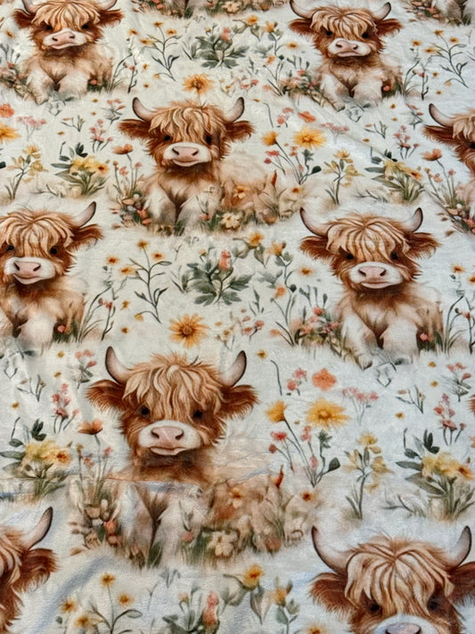 HIGHLAND COWS AND FLOWERS