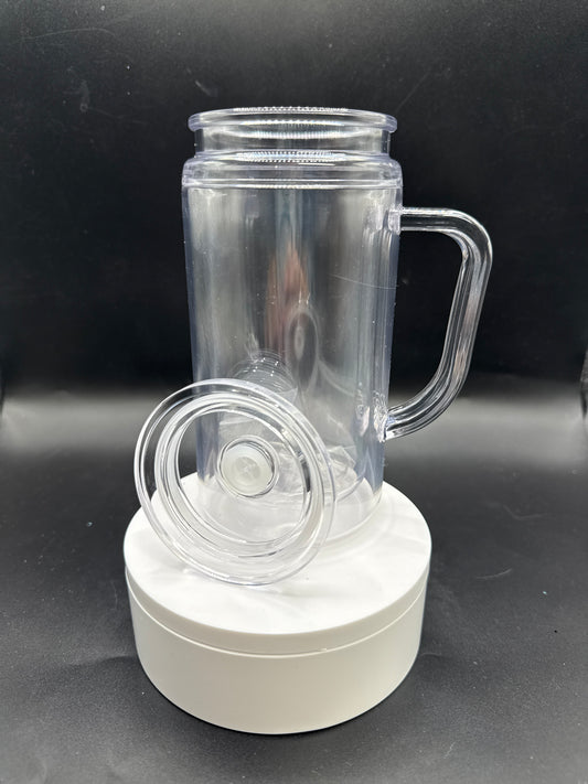 16oz acrylic snow globe with handle