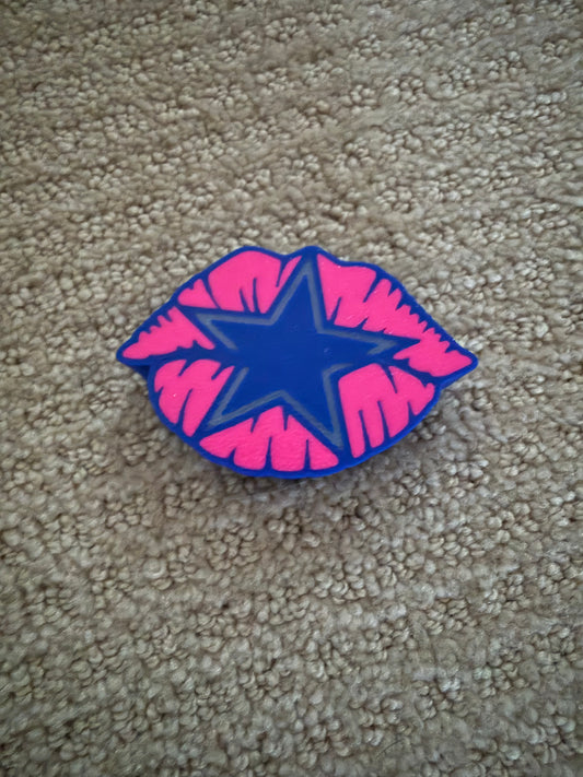 PINK AND BLUE LIPS, DALLAS COWBOYS STRAW HUGGY