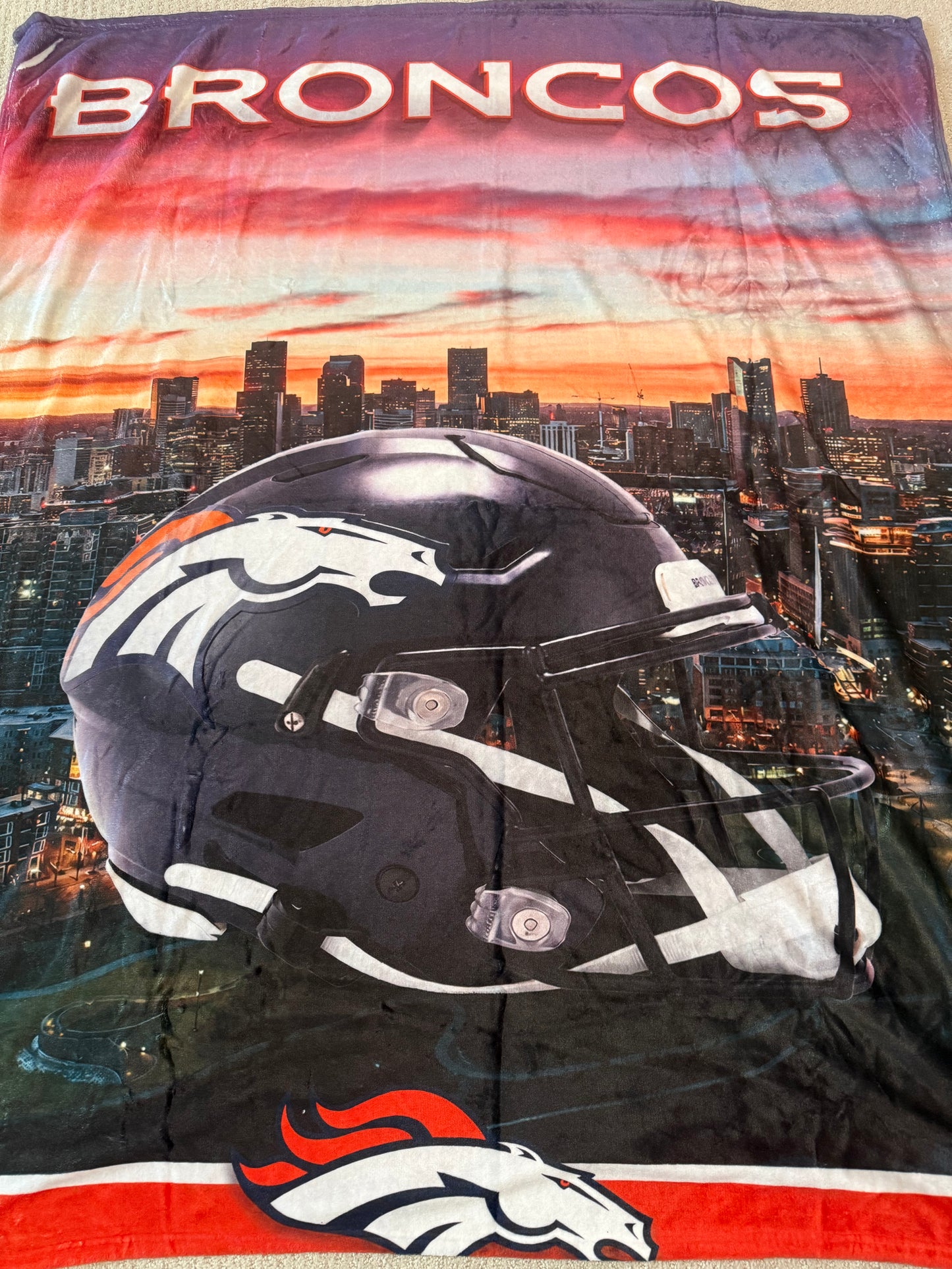 DENVER BRONCOS THROW BLANKET SUPER SOFT