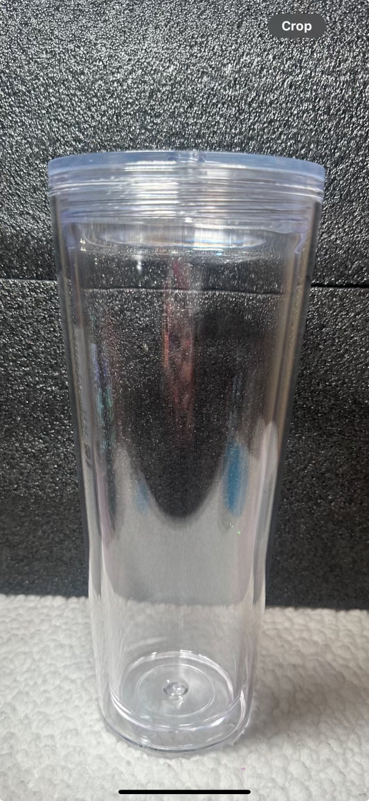 24oz Acrylic Snow Globe Tumbler with Clear Lid