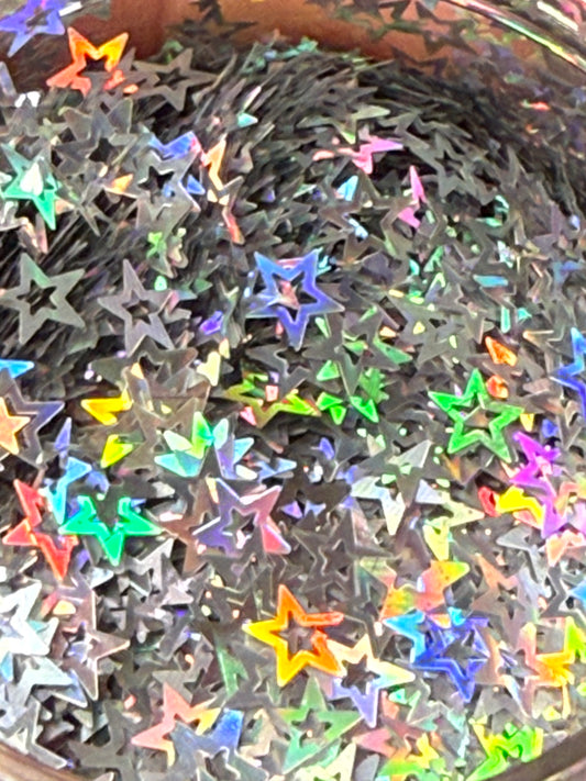 #513 HOLOGRAPHIC STARS SILVER