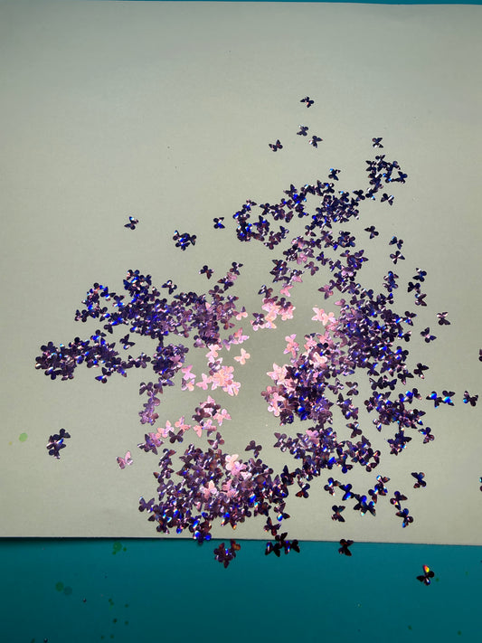 #560 HOLO PURPLE BUTTERFLIES
