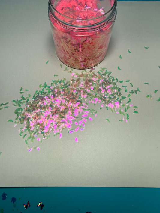 #533 HOLO HOT PINK FEATHERS