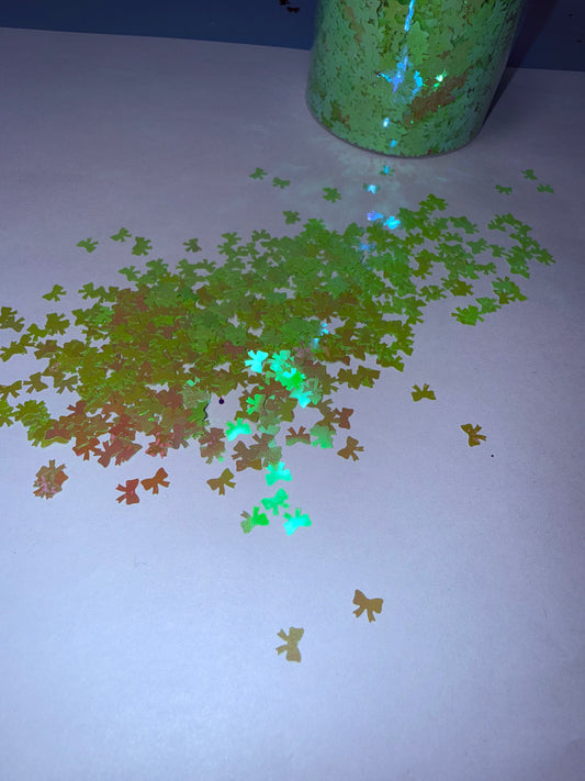 #667 Lime Green Color Shift Bows