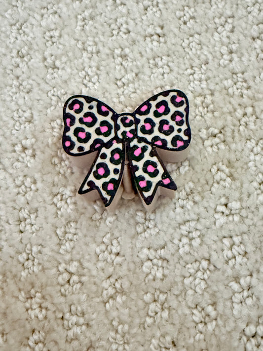 Straw Huggies CHEETAH PRINT BOWS