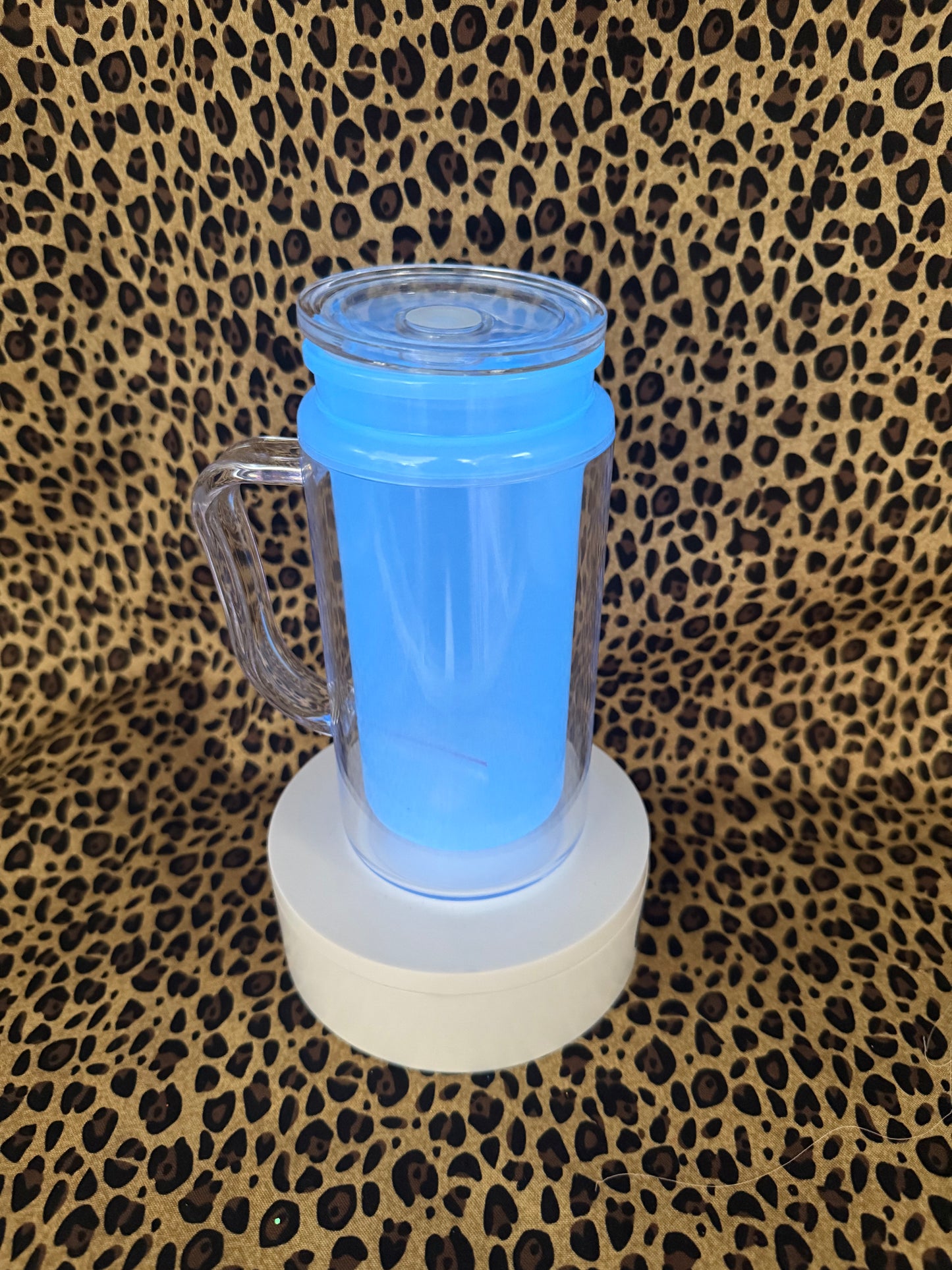 16oz SNOW GLOBE WITH HANDLE GLOW BLUE