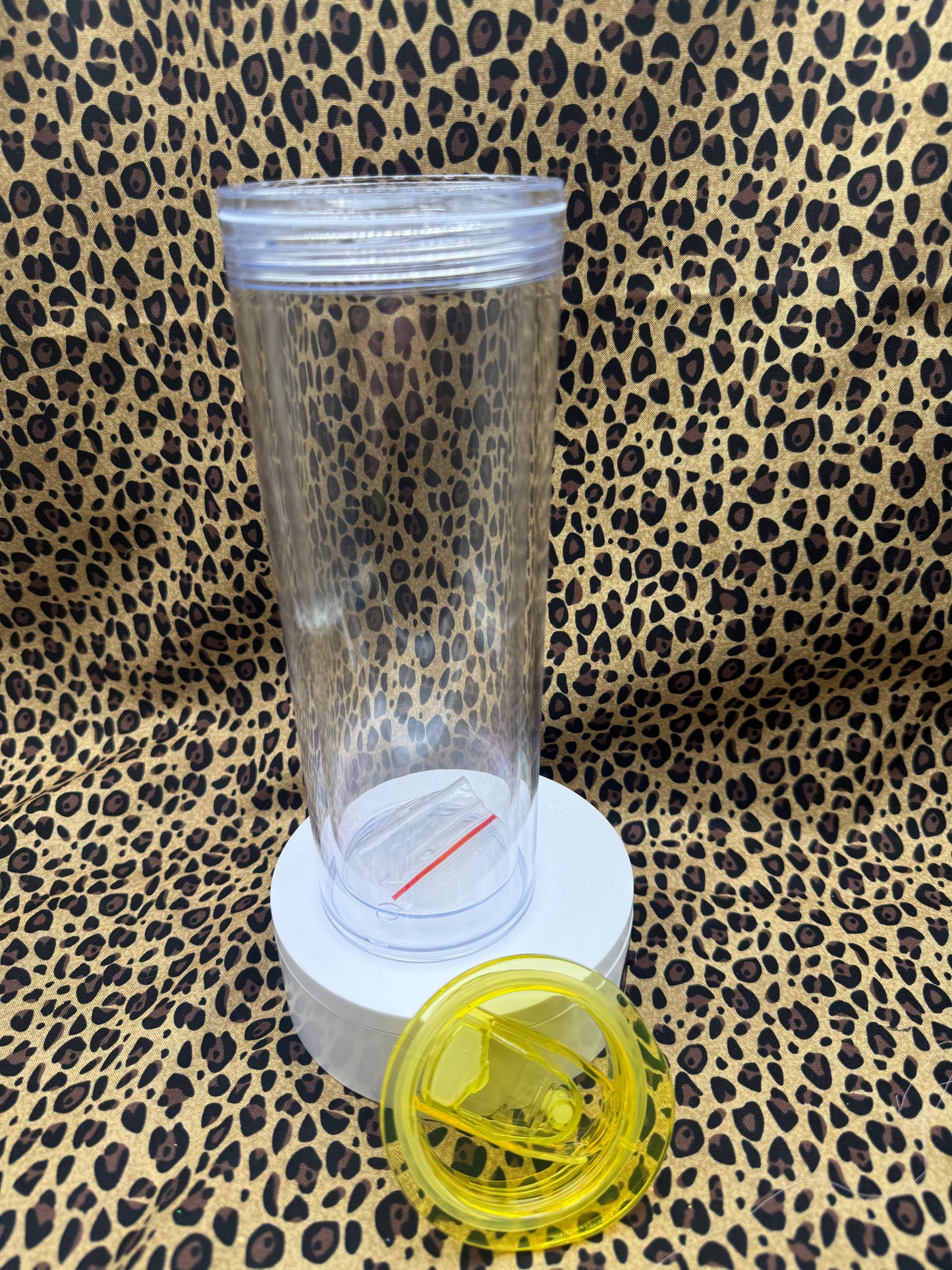 20oz YELLOW LID ACRYLIC SNOW GLOBE