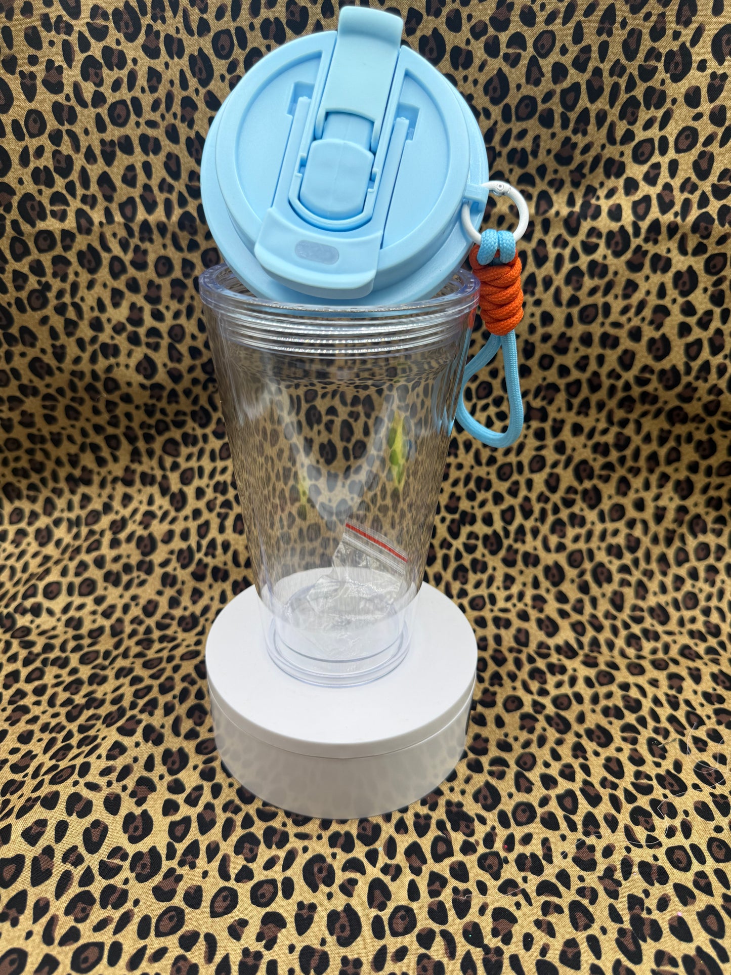 16oz MUG BLUE ACRYLIC SNOW GLOBE