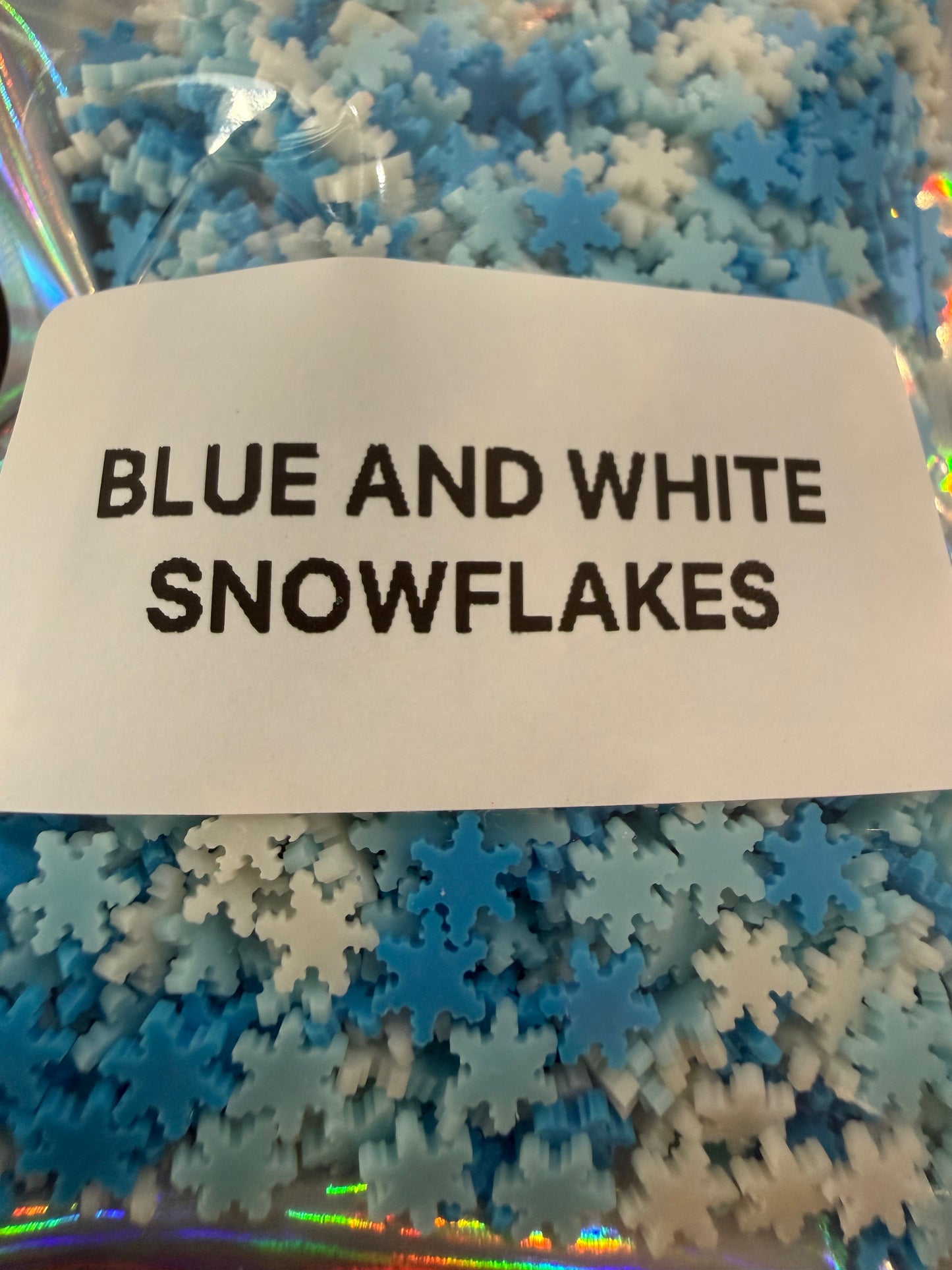 BLUE AND WHITE SNOWFLAKES